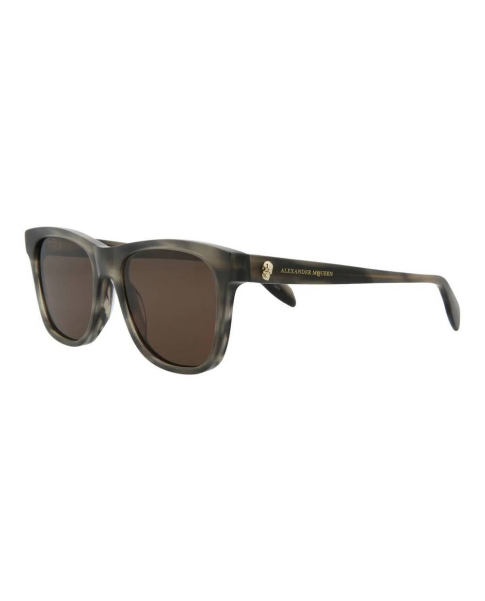 NEW ALEXANDER MCQUEEN women's square-frame acetate sunglasses in grey